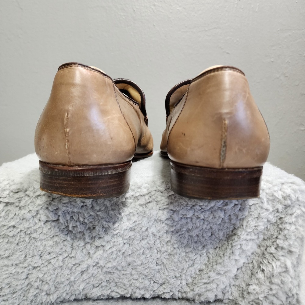 Bruno Magli Shoes Mens 9 M Brown Leather Snake Skin Loafer Made in‎ Italy - Picture 4 of 8